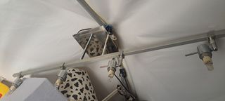 Lámpara decorativa 4 focos plateada