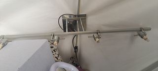 Lámpara decorativa 4 focos plateada