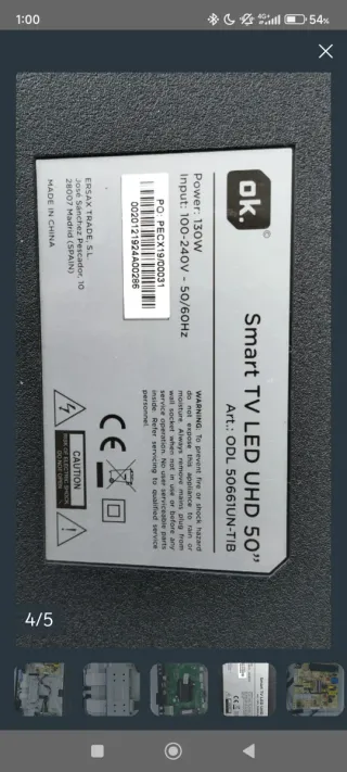 Placa TV OK UHD ODL 50661UN-TIB