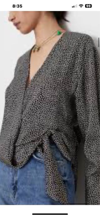 Blusa Zara satinada lunares