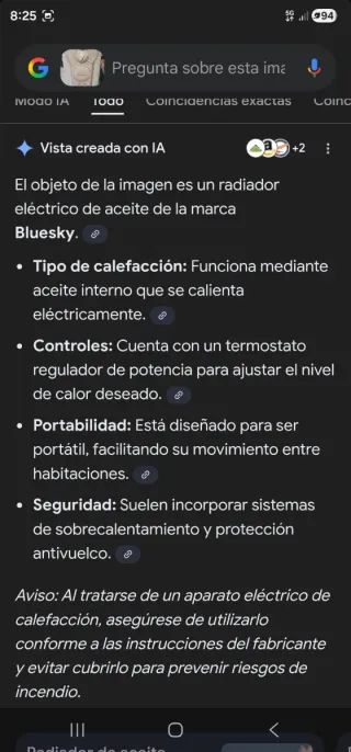 Radiador Aceite Bluesky Blanco