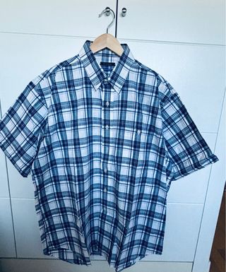 Camisa Rushmore Hombre Cuadros Azul Blanco TALLA 5