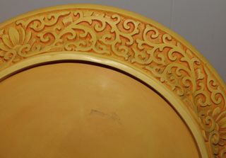 Plato bandeja oriental pagoda relieves China sello