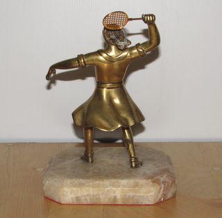 Escultura bronce Art Déco mujer Tenis años 20