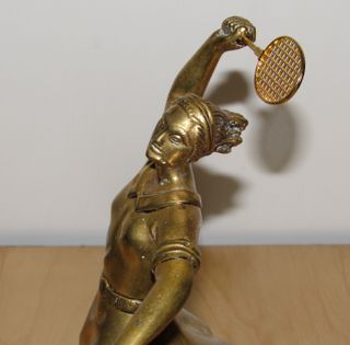 Escultura bronce Art Déco mujer Tenis años 20