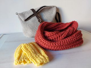 Bolso crochet mensajero beige nuevo