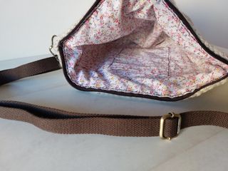 Bolso crochet mensajero beige nuevo