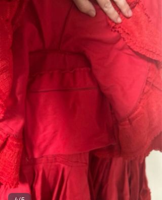 Traje de flamenca rojo volantes