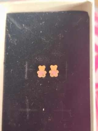 Pendientes  bebe de oro 18K oso Tous rosa