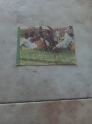 Cromo antiguo fútbol Real Madrid-Barcelona