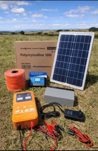 Pastor eléctrico 12v hasta 10km con kit solar hilo