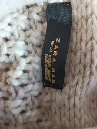 Jersey Zara Beige Punto Grueso