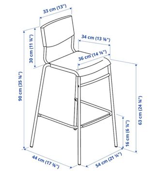 Taburete Alto Ikea Stig Negro/Acero
