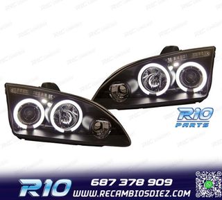 FAROS FORD FOCUS 04-08 OJOS ANGEL CCFL FONDO NEGRO