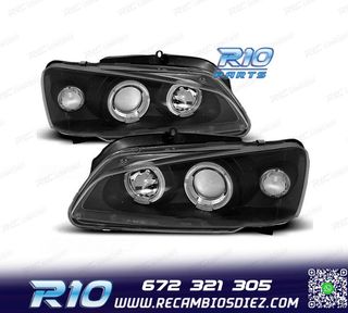 FAROS PARA PEUGEOT 106 96-05 OJOS ANGEL FONDO NEGRO