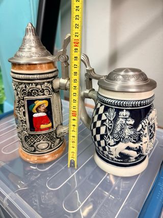 Jarras de cerveza de cerámica con tapa