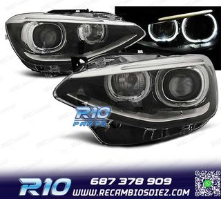 FAROS BMW F20 21 OJOS ANGEL LED FONDO NEGRO
