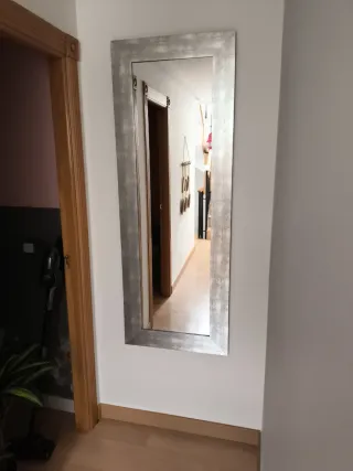 Espejo Decorativo Plata y Blanco