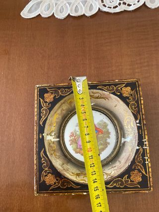 Antiguo cuadro medallón porcelana Fragonard