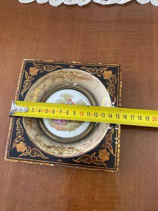Antiguo cuadro medallón porcelana Fragonard