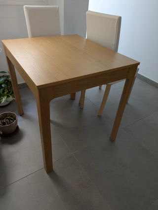 Mesa comedor madera extensible pequeña