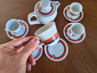 Juego de café vintage multicolor