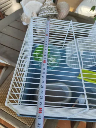 Jaula para mascotas azul y verde