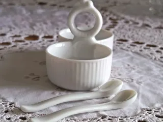 Porta sale e pepe vintage porcellana bianca