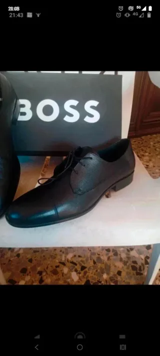 Scarpe Hugo Boss Derby Tg. 46 UK 13 Nuove Scatola
