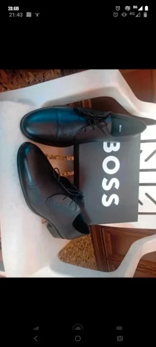 Scarpe Hugo Boss Derby Tg. 46 UK 13 Nuove Scatola