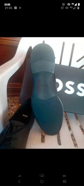 Scarpe Hugo Boss Derby Tg. 46 UK 13 Nuove Scatola