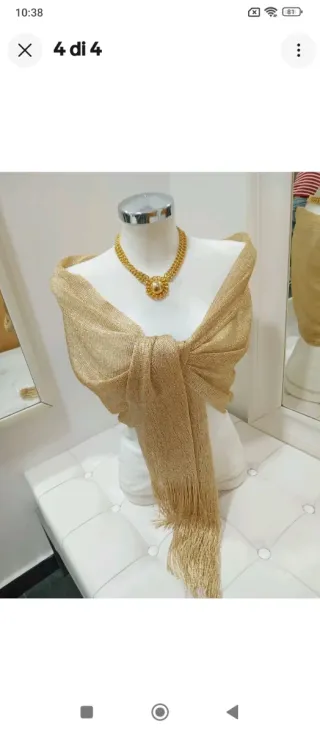 Stola coprispalle oro filo laminato luccicante