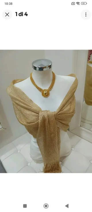 Stola coprispalle oro filo laminato luccicante