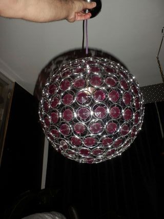 Lámpara colgante esfera morado