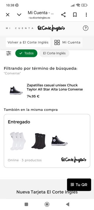 Converse Chuck Taylor Negras 37.5