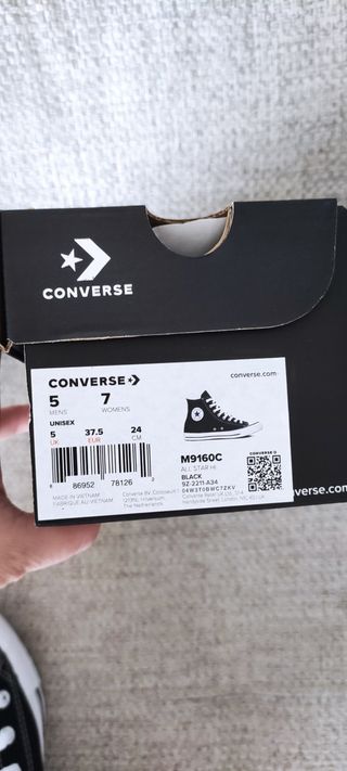 Converse Chuck Taylor Negras 37.5