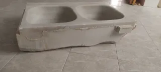 Fregadero Doble Seno Mármol Macizo