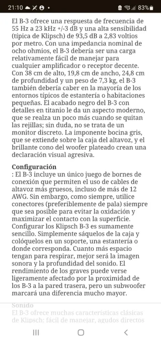 Klipsch Synergy B3 Altavoces