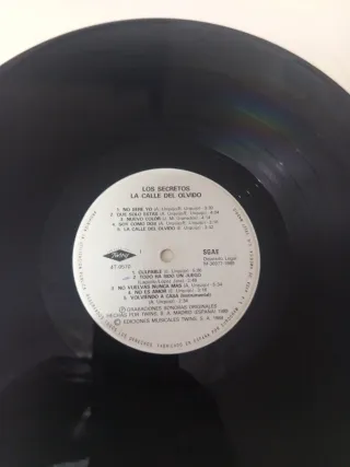 Vinilo LP Los Secretos - La calle del olvido