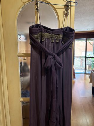 Vestido largo seda Adolfo Domínguez T40 Morado