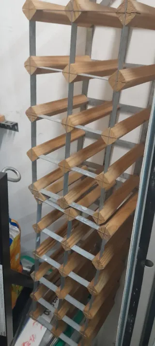Botellero madera y metal