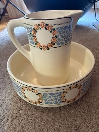 Jarra y palangana cerámica vintage