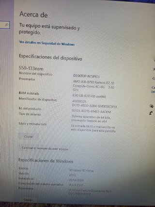 Ordenador de sobremesa HP Plata y Negro