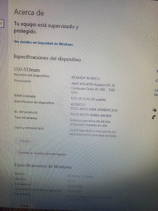 Ordenador de sobremesa HP Plata y Negro