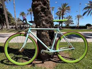 Bicicleta Fixie Azul y Verde Talla M