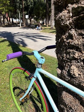 Bicicleta Fixie Azul y Verde Talla M