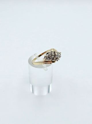 Anillo de Oro Blanco 10K, Diamantes, 4,21gr, T-17
