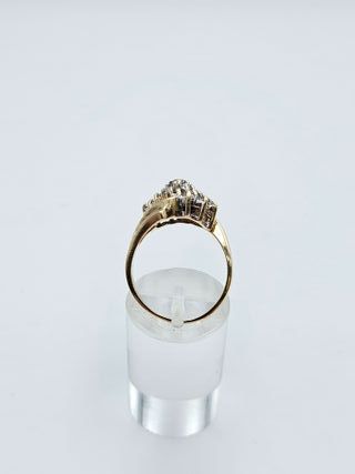 Anillo de Oro Blanco 10K, Diamantes, 4,21gr, T-17
