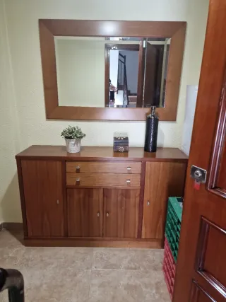 Mueble recibidor macizo con espejo medida 120x76