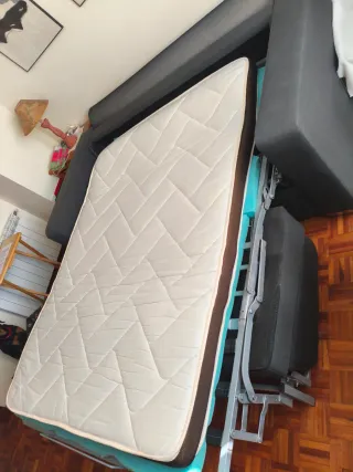 Sofá Cama Gris Tela